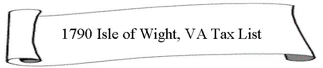 1790 Isle of Wight, VA Tax List